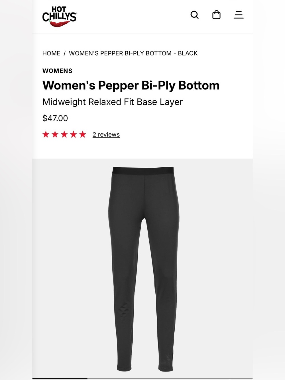 Hot Chilly’s M pepper bi-ply thermal bottom